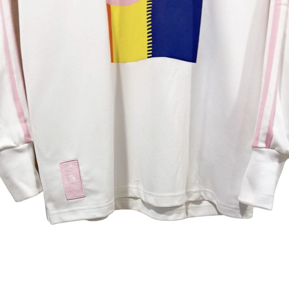 Adidas Belgium National Soccer Icon Goalkeeper Pink Stripes White Size S - Picture 4 of 10